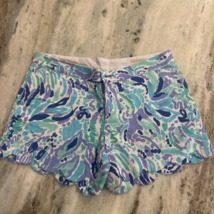 Lilly Pulitzer Blue and Purple High Waist Shorts
